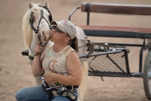 Sara Millard with her blind horse, Tazz.