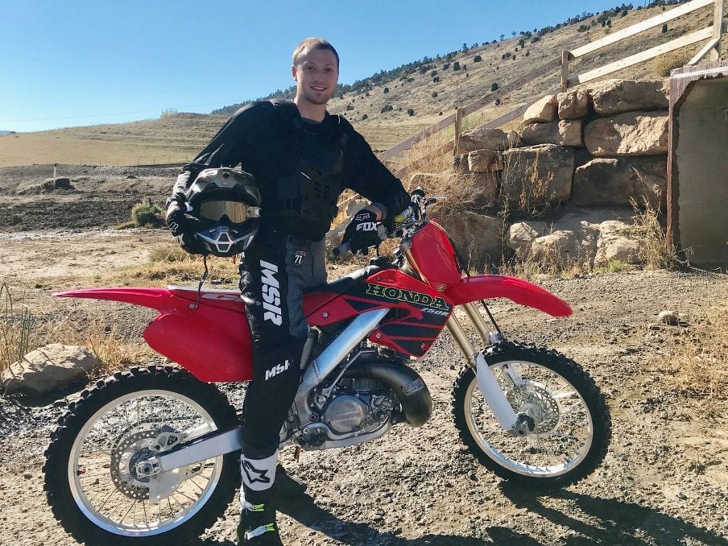Eleven months after his second liver transplant, Eric Rice is back in the saddle.